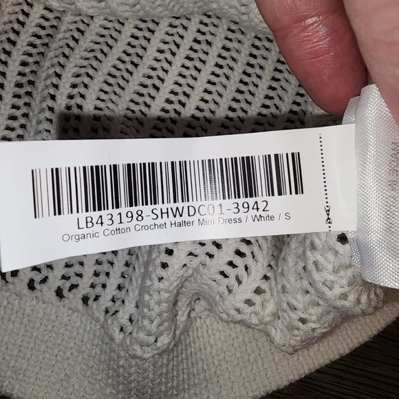 Quince Women's 100% Organic Cotton Crochet Cover-Up Mini Dress NWT White Small - Picture 8 of 8